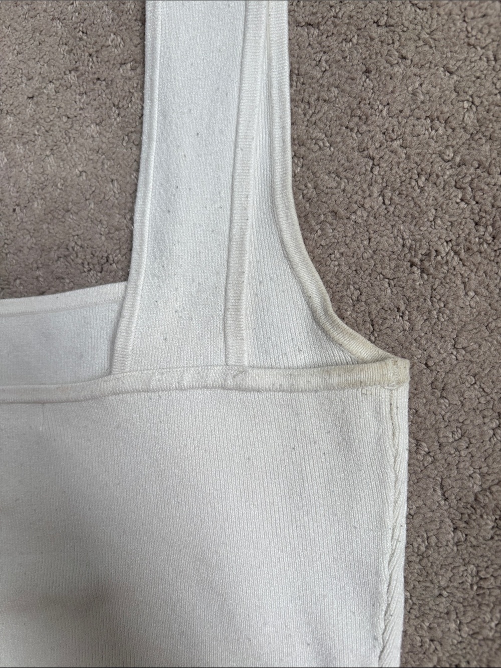 H&M Cream Square Neck Ribbed Crop Top - Picture 4 of 5
